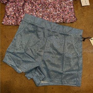Haute Monde High Waist glittery Blue Shorts nwt